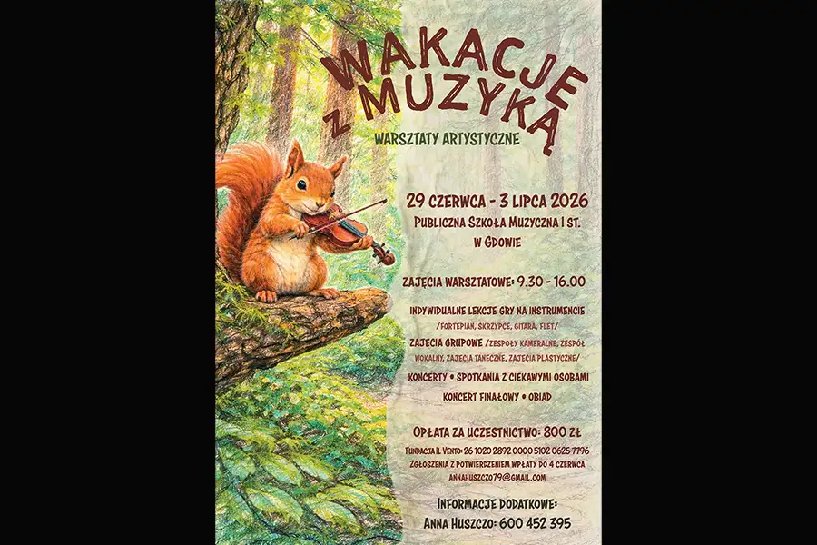 Wakacje z Muzyką 2026 – półkolonie muzyczne w Gdowie